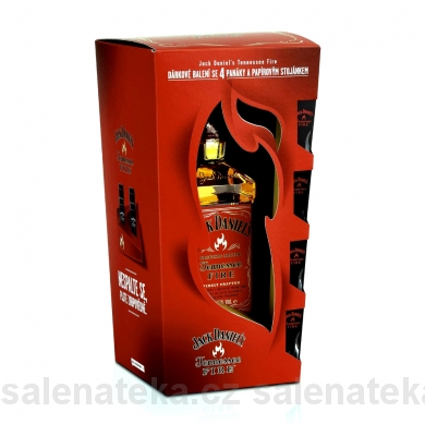 SALENAtéka - pivotéka & vinotéka - Letovice Boskovice Blansko - whisky Jack Daniels Fire 35% 0,7l + 4x panák