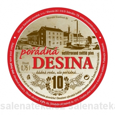 SALENAtéka - pivotéka & vinotéka - Letovice Boskovice Blansko - DOBRUŠKA Desina světlé pivo 10° 1l pet