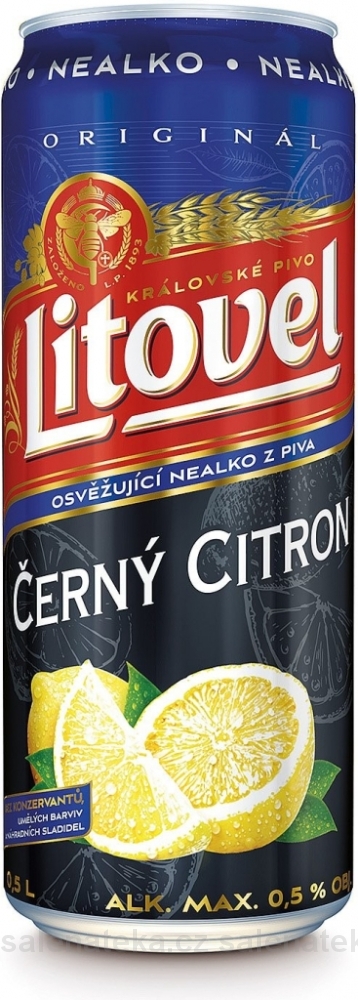 SALENAtéka - pivotéka & vinotéka - Letovice Boskovice Blansko - LITOVEL příchuť Černý citron tmavé nealko pivo 0,5l plech